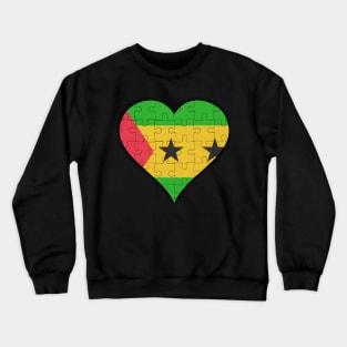 Sao Tomean Jigsaw Puzzle Heart Design - Gift for Sao Tomean With Sao Tome And Principe Roots Crewneck Sweatshirt